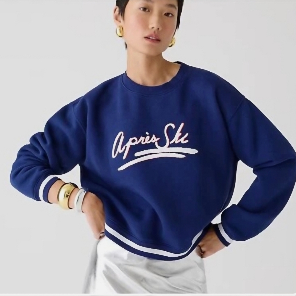 J. Crew Women's Heritage Fleece Apres-Ski Graphic Sweatshirt - Picture 7 of 10